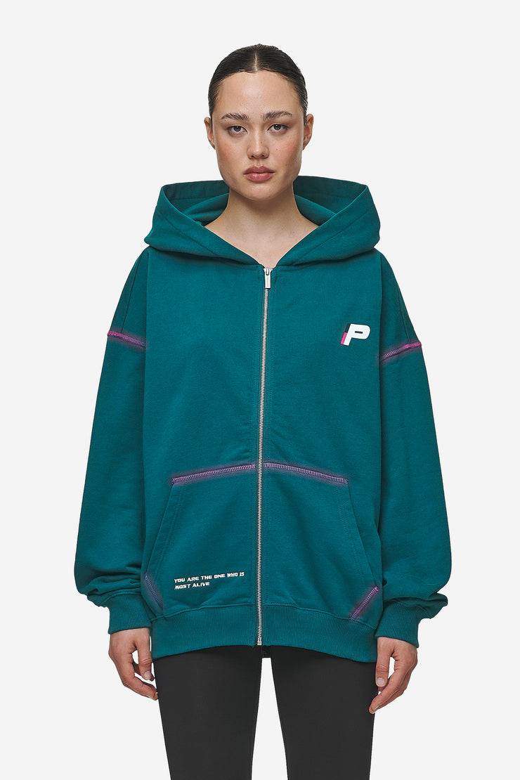 Pegador Jenna Oversized Sweat Jacket Washed Urban Turquoise Versandkostenfrei