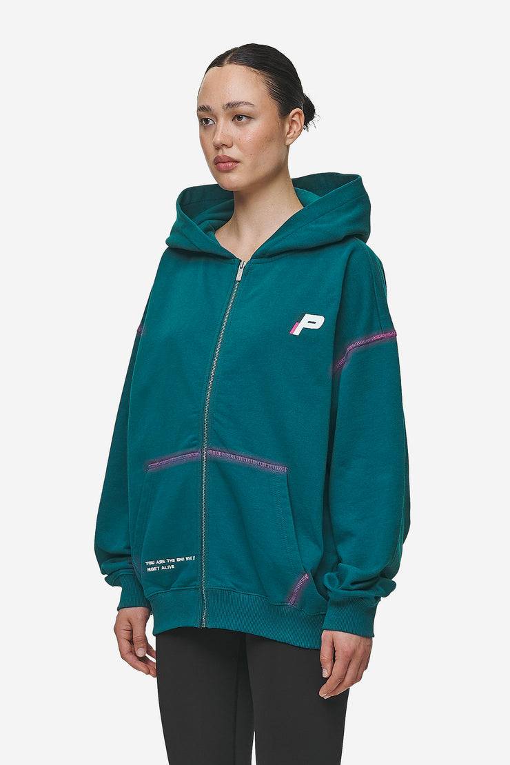 Pegador Jenna Oversized Sweat Jacket Washed Urban Turquoise Versandkostenfrei