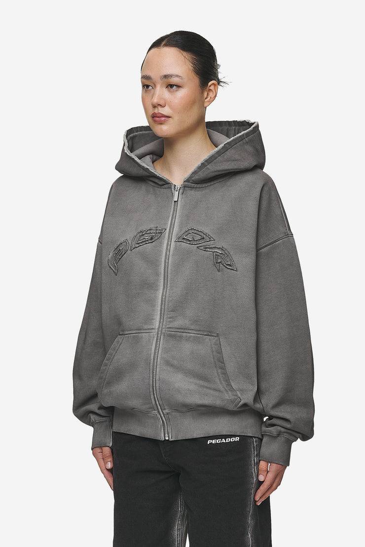 Pegador Julia Oversized Sweat Jacket Oil Dyed Deep Grey Großer Ausverkauf