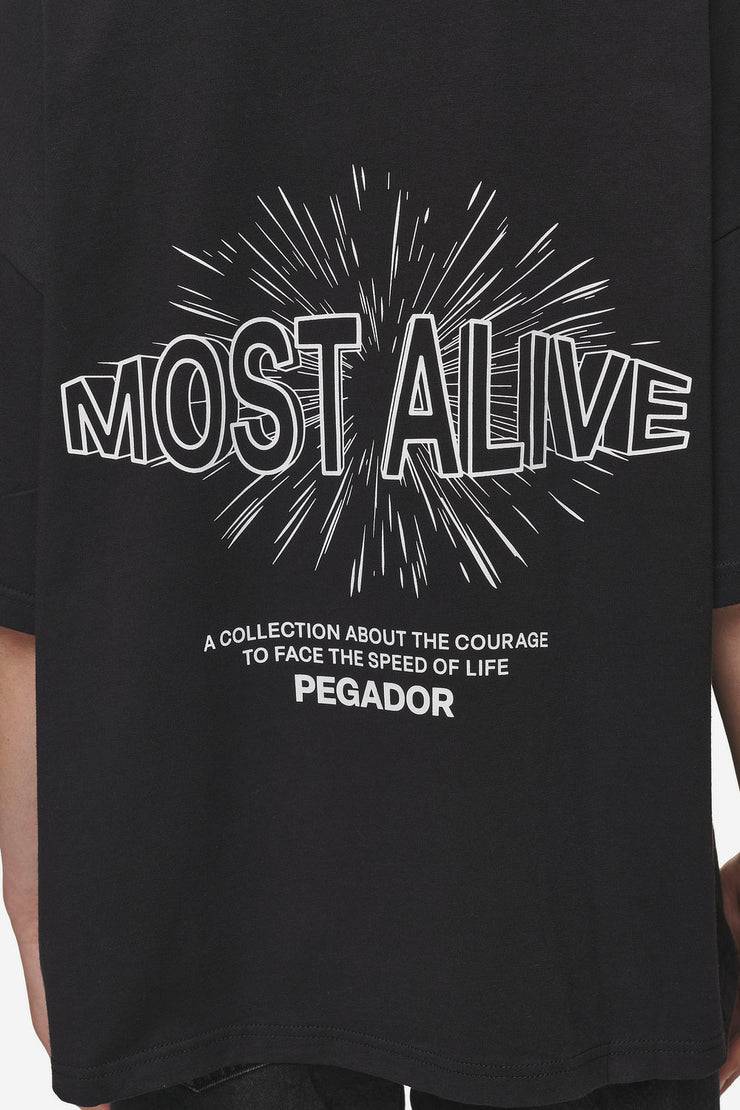 Pegador Nisa Heavy Oversized Tee Washed Black Online Shopping