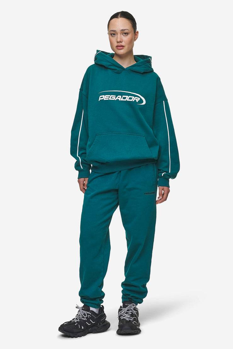 Pegador Villa High Waisted Sweat Pants Washed Urban Turquoise Black Gum Preisnachlass