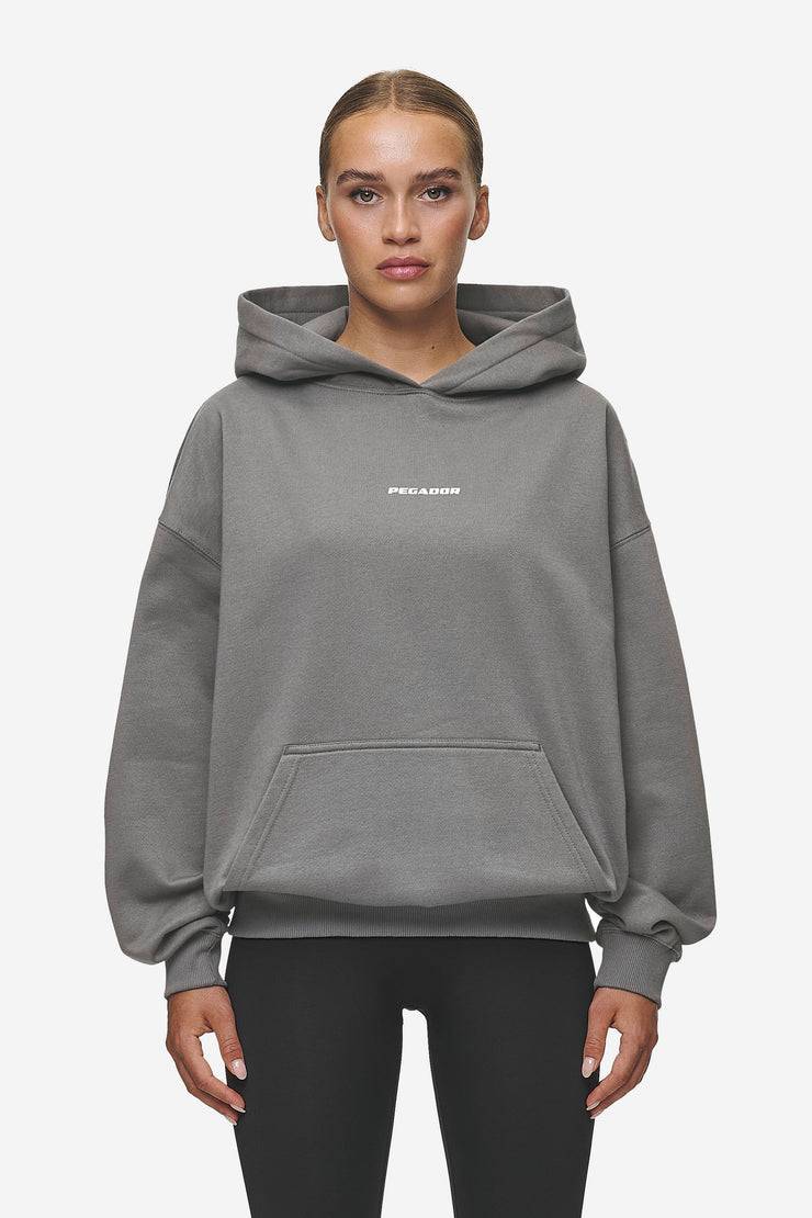 Pegador Clarita Logo Oversized Hoodie Washed Deep Grey White Gum Valentinstagsangebot