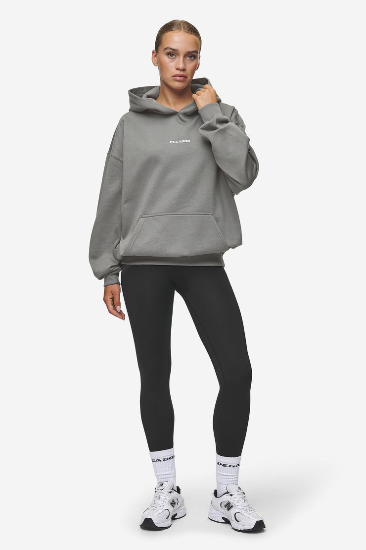 Pegador Clarita Logo Oversized Hoodie Washed Deep Grey White Gum Valentinstagsangebot
