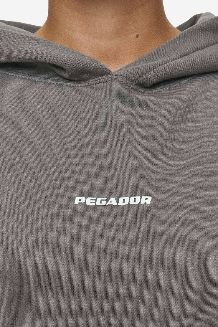 Pegador Clarita Logo Oversized Hoodie Washed Deep Grey White Gum Valentinstagsangebot