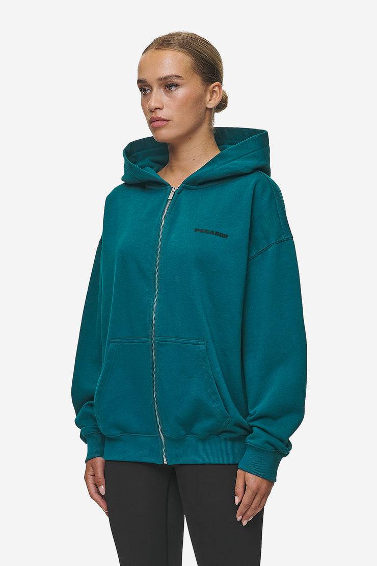 Pegador Clarita Oversized Sweat Jacket Washed Urban Turquoise Black Gum Jubiläumsangebot