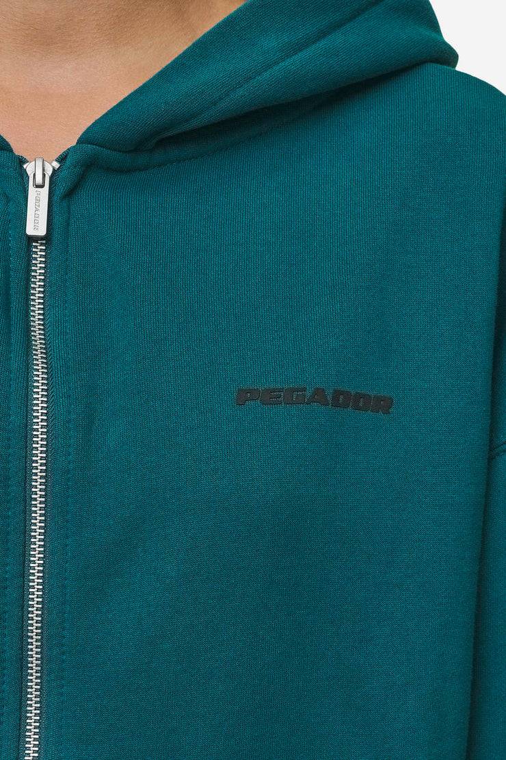 Pegador Clarita Oversized Sweat Jacket Washed Urban Turquoise Black Gum Jubiläumsangebot