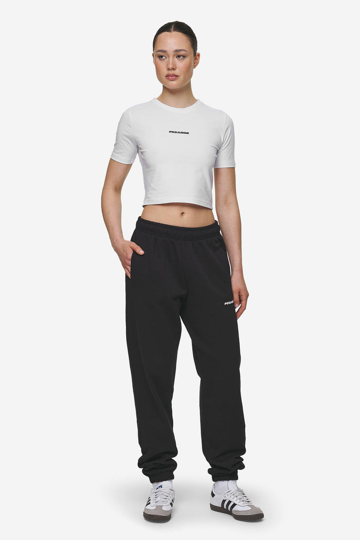 Pegador Ines Cropped Baby Tee White Black Gum Online Outlet