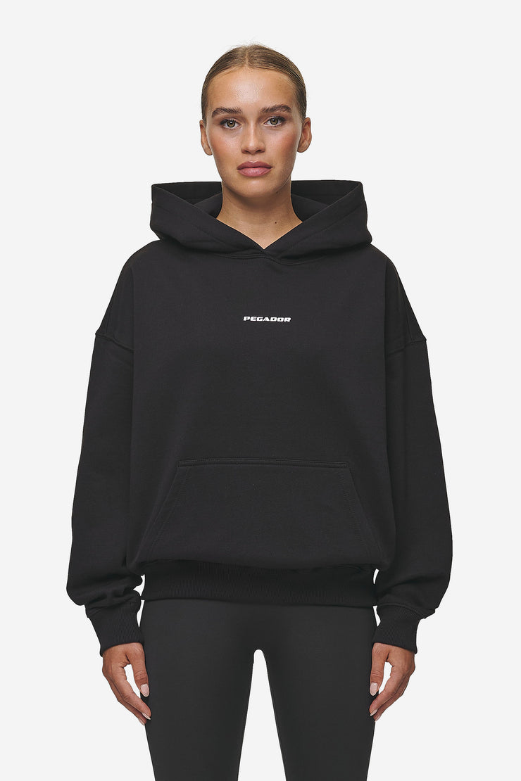 Pegador Atna Logo Oversized Hoodie Black White Zeitlich begrenztes Angebot
