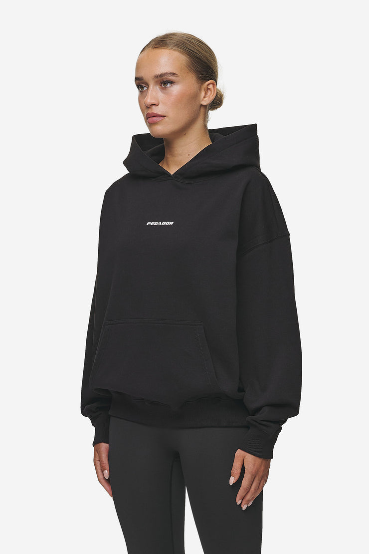 Pegador Atna Logo Oversized Hoodie Black White Zeitlich begrenztes Angebot