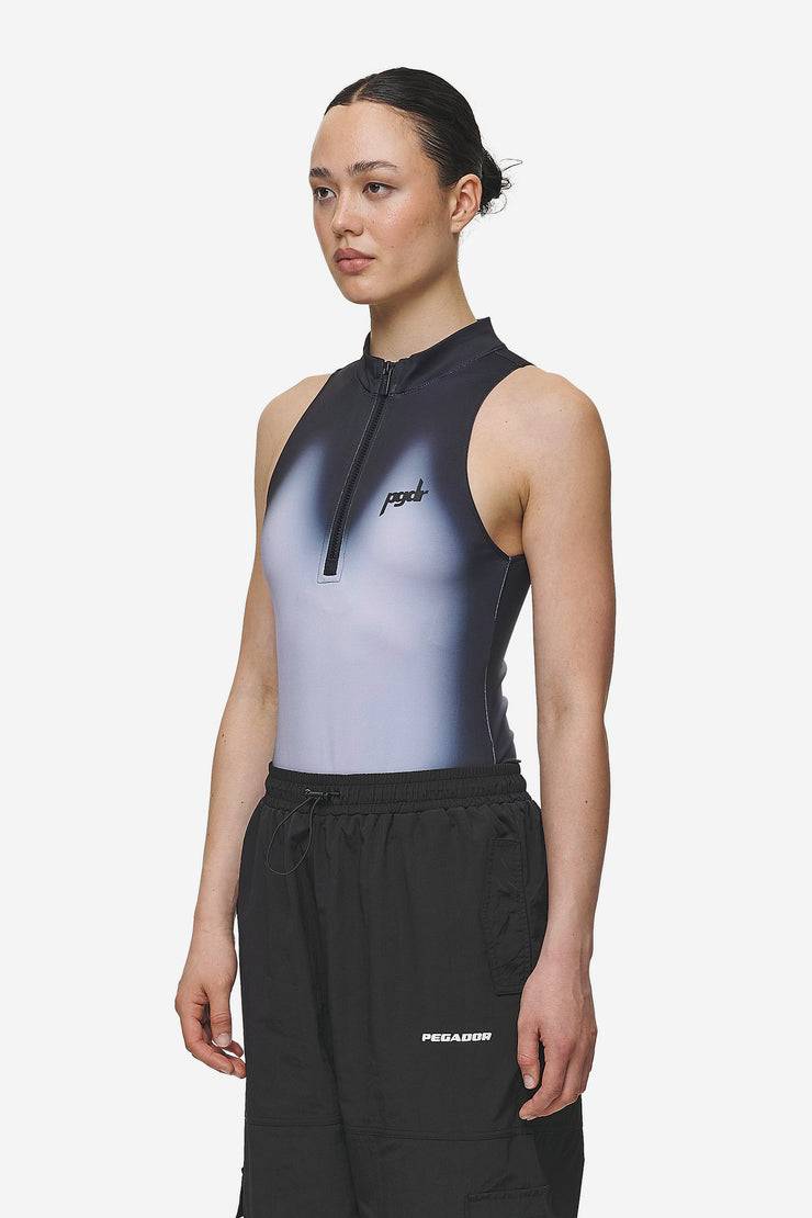 Pegador Ashira Sprayed Zip Bodysuit Black White Tägliche Deals