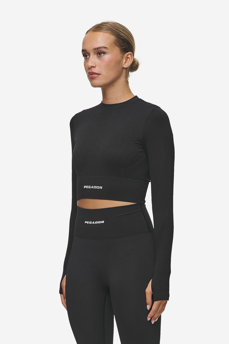 Pegador Telly Rib Longsleeve Washed Black Sonderangebote