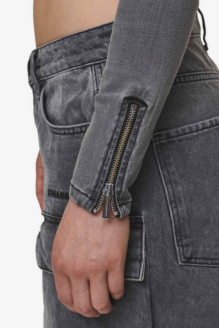 Pegador Elly Denim Biker Jacket Washed Deep Grey VIP-Rabatte