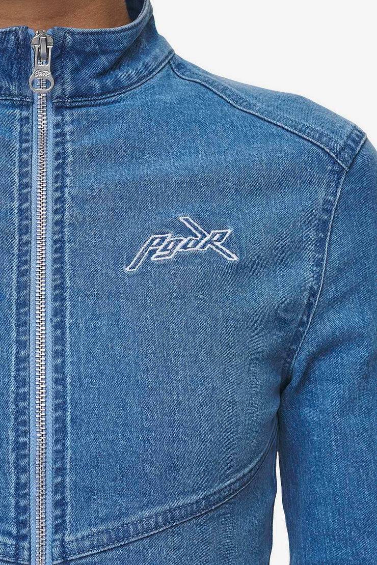Pegador Elly Denim Biker Jacket Washed Blue Tiefpreis