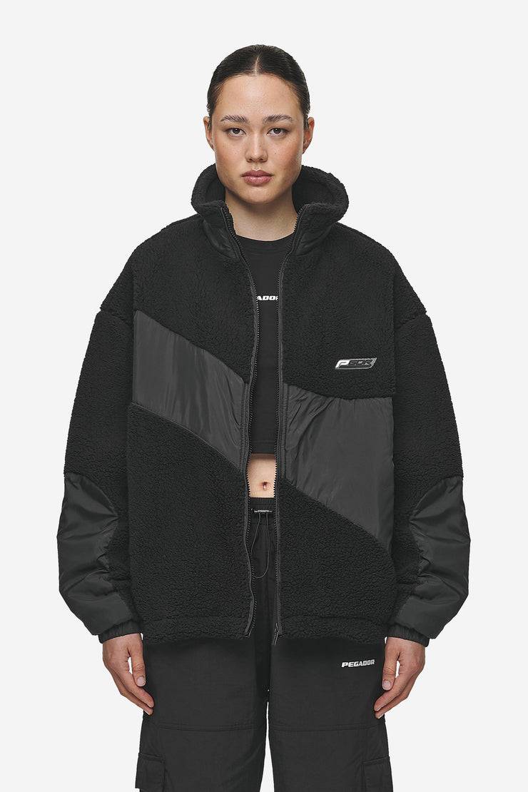 Pegador Risa Teddy Fabric Mix Jacket Black Neueste Stile