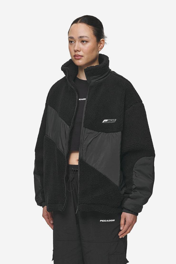 Pegador Risa Teddy Fabric Mix Jacket Black Neueste Stile