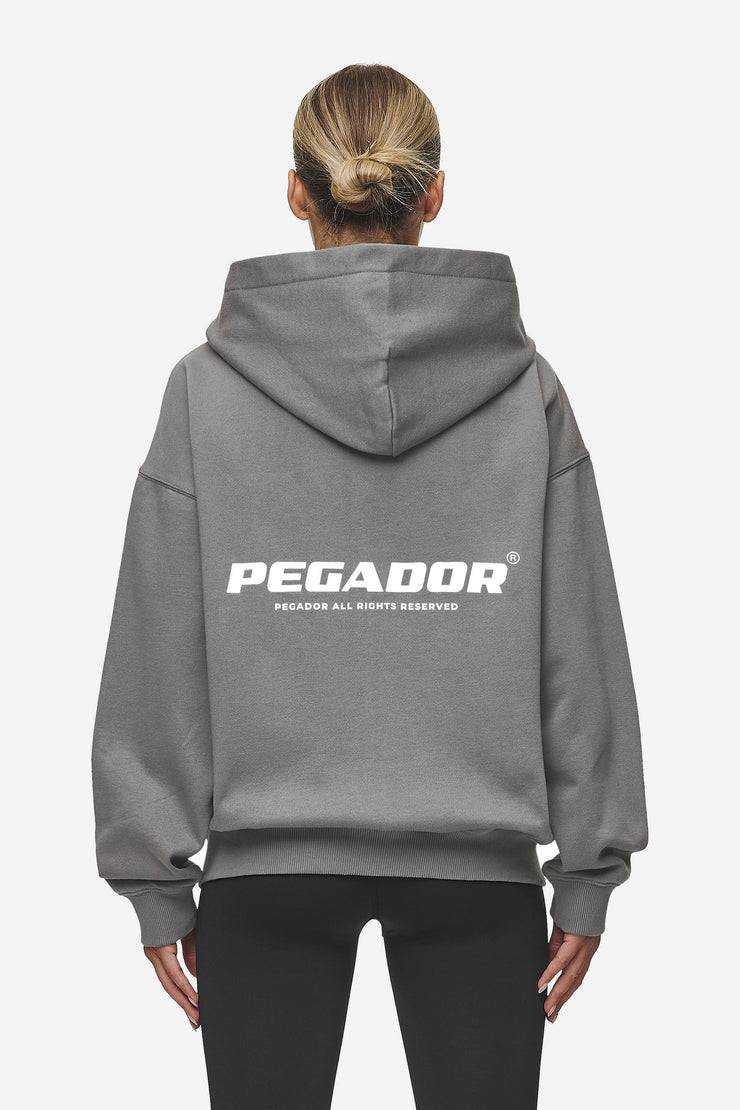 Pegador Ramira Oversized Sweat Jacket Washed Deep Grey White Zeitbegrenzte Promotion