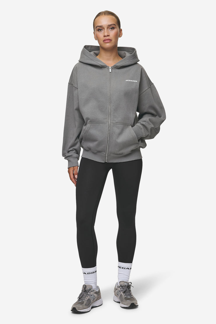 Pegador Ramira Oversized Sweat Jacket Washed Deep Grey White Zeitbegrenzte Promotion