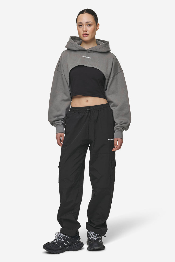 Pegador Mina Super Cropped Hoodie Washed Deep Grey Bis zu 50% Rabatt