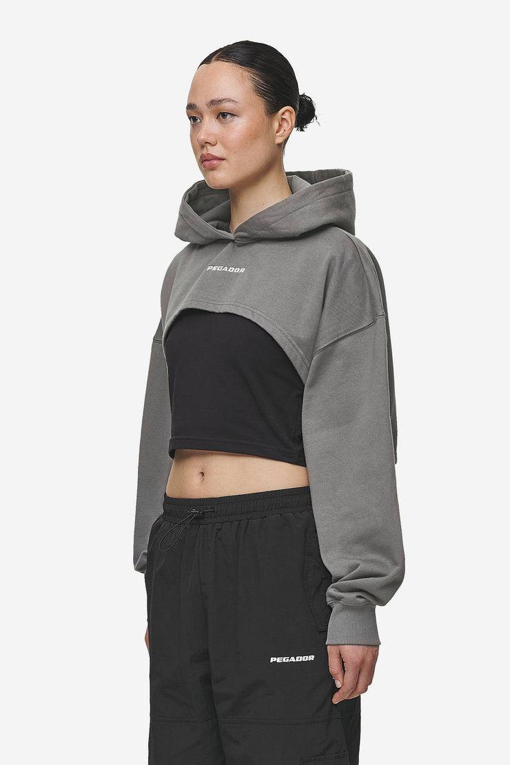 Pegador Mina Super Cropped Hoodie Washed Deep Grey Bis zu 50% Rabatt