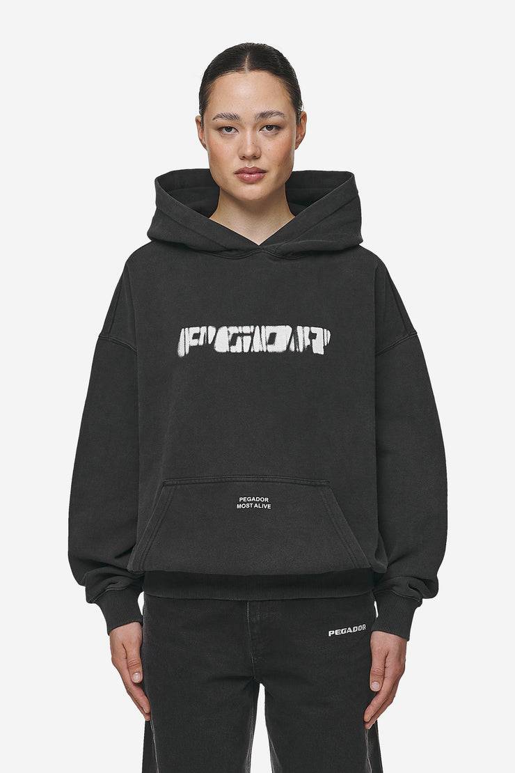 Pegador Suta Oversized Hoodie Vintage Black Sonderangebot der Fabrik