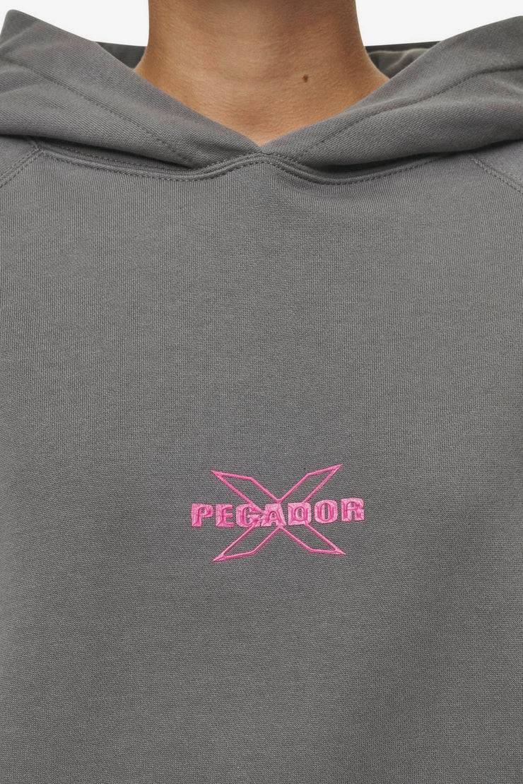 Pegador Belly Oversized Hoodie Washed Deep Grey Clearance-Verkauf