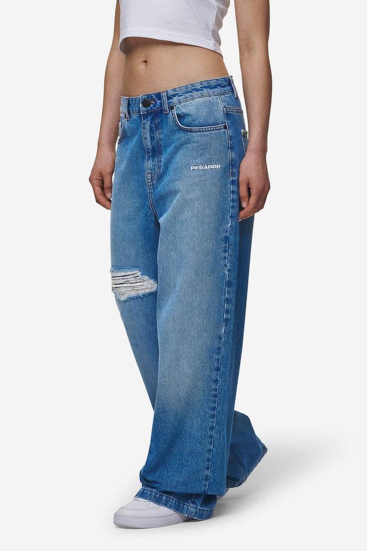 Pegador Mally Super Baggy Jeans Washed Blue im Angebot