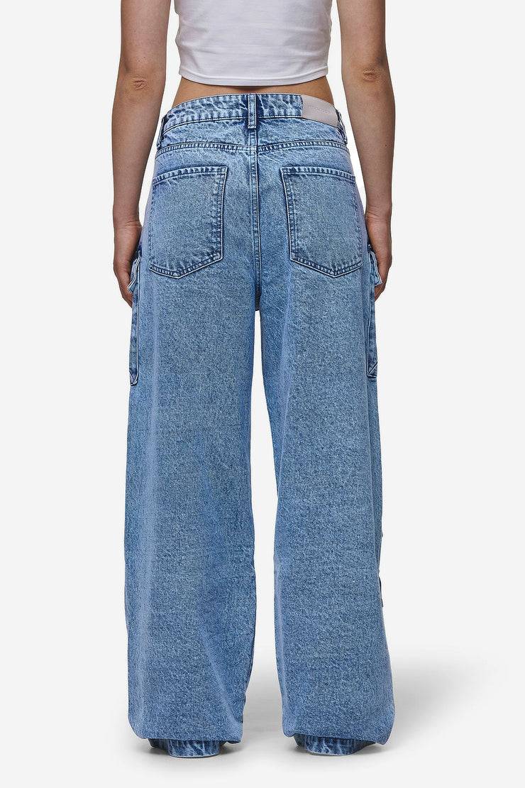 Pegador Leli High Waist Cargo Jeans Washed Denim Blue Schlussverkauf
