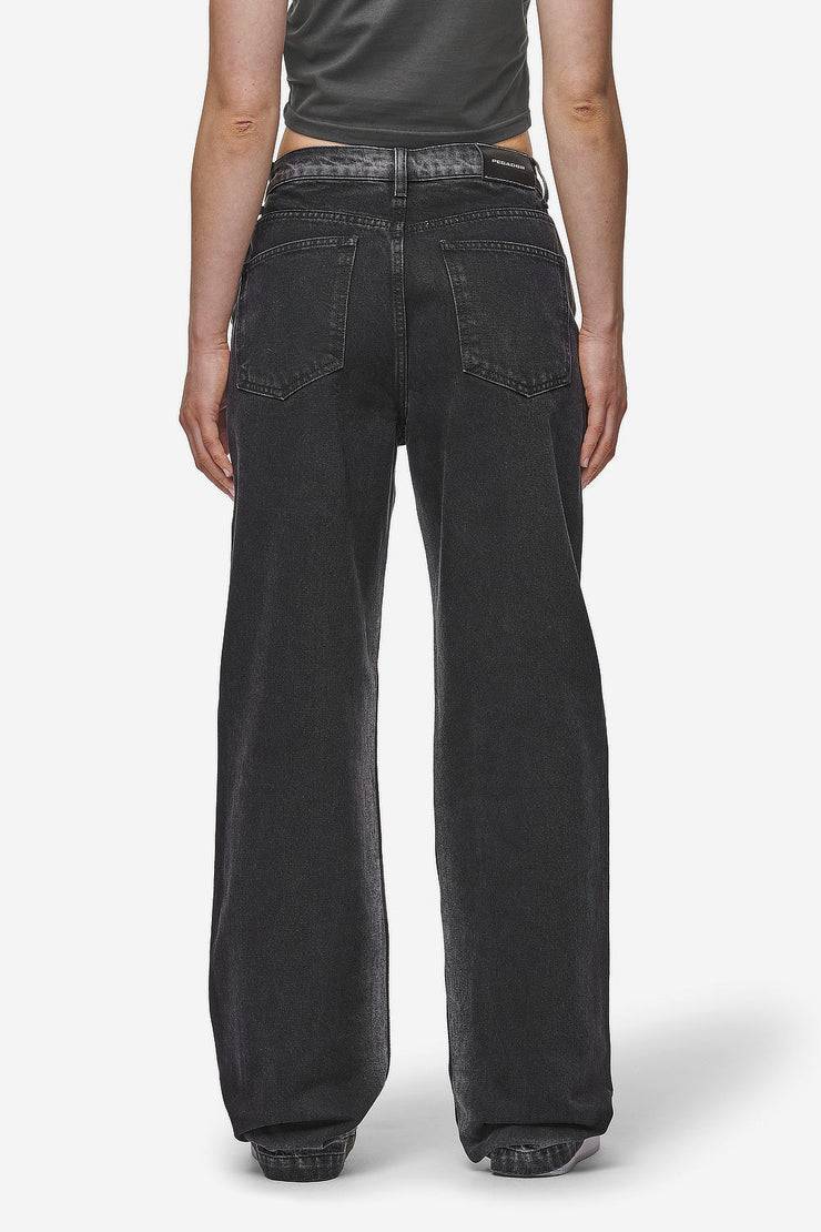 Pegador Gina Sprayed Wide Leg Jeans Washed Black White Fabrikverkauf