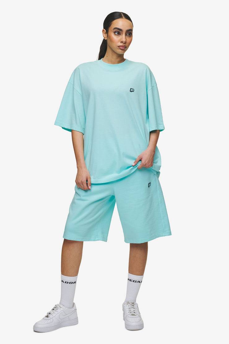 Pegador Leono Overknee Heavy Sweat Shorts Washed Sky Blue Gum Großer Ausverkauf