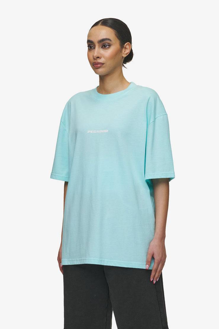 Pegador Colne Logo Oversized Tee Washed Sky Blue White Exklusivangebot