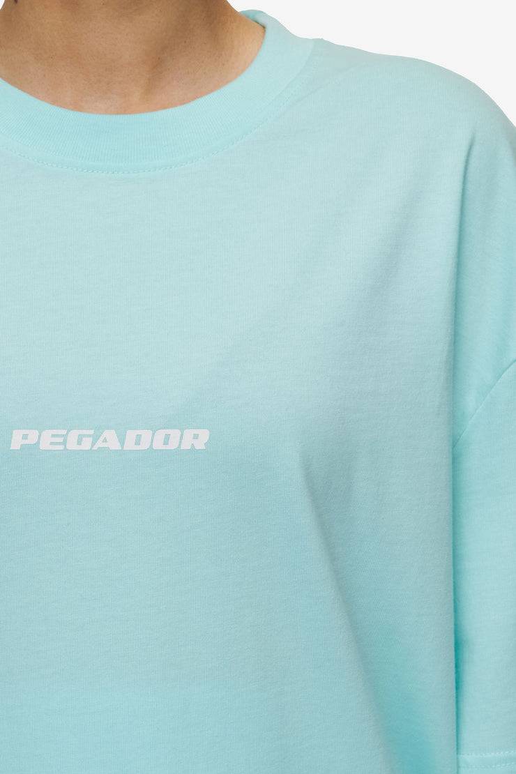 Pegador Colne Logo Oversized Tee Washed Sky Blue White Exklusivangebot