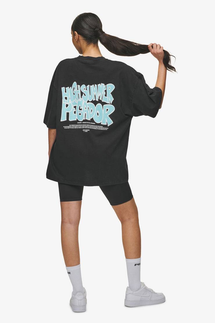 Pegador Farrar Boxy Tee Vintage Black Preisnachlass