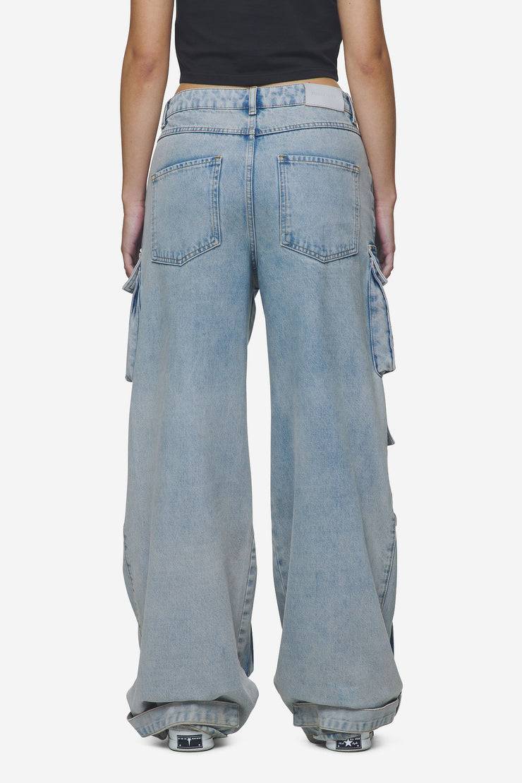 Pegador Celina High Waist Cargo Jeans Washed Pale Blue Top Angebot