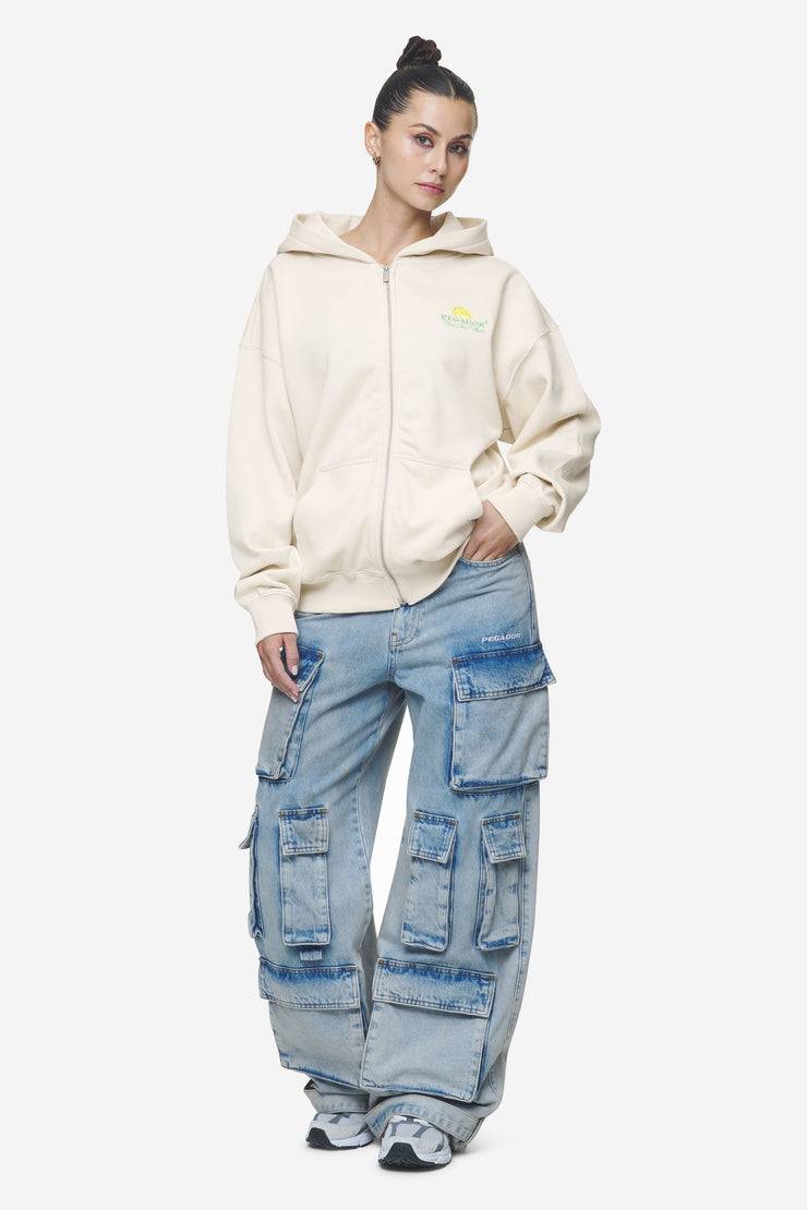 Pegador Celina High Waist Cargo Jeans Washed Pale Blue Top Angebot