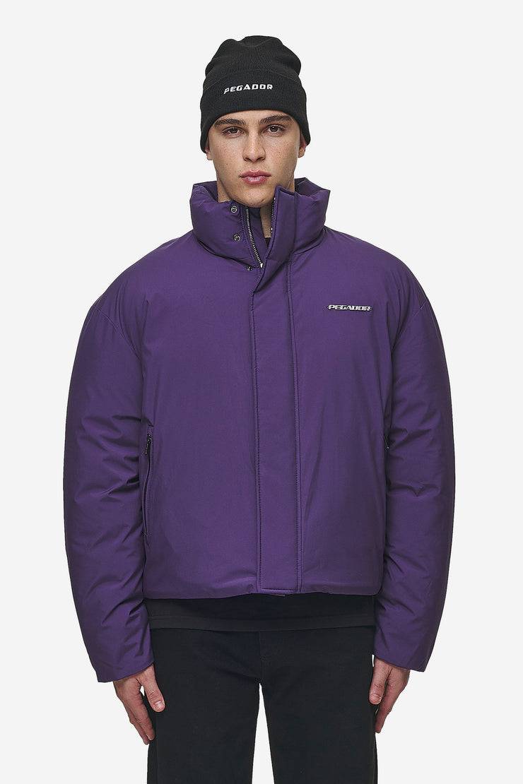 Pegador Lavoy Cropped Boxy Puffer Jacket Deep Purple Letzte 3 Tage