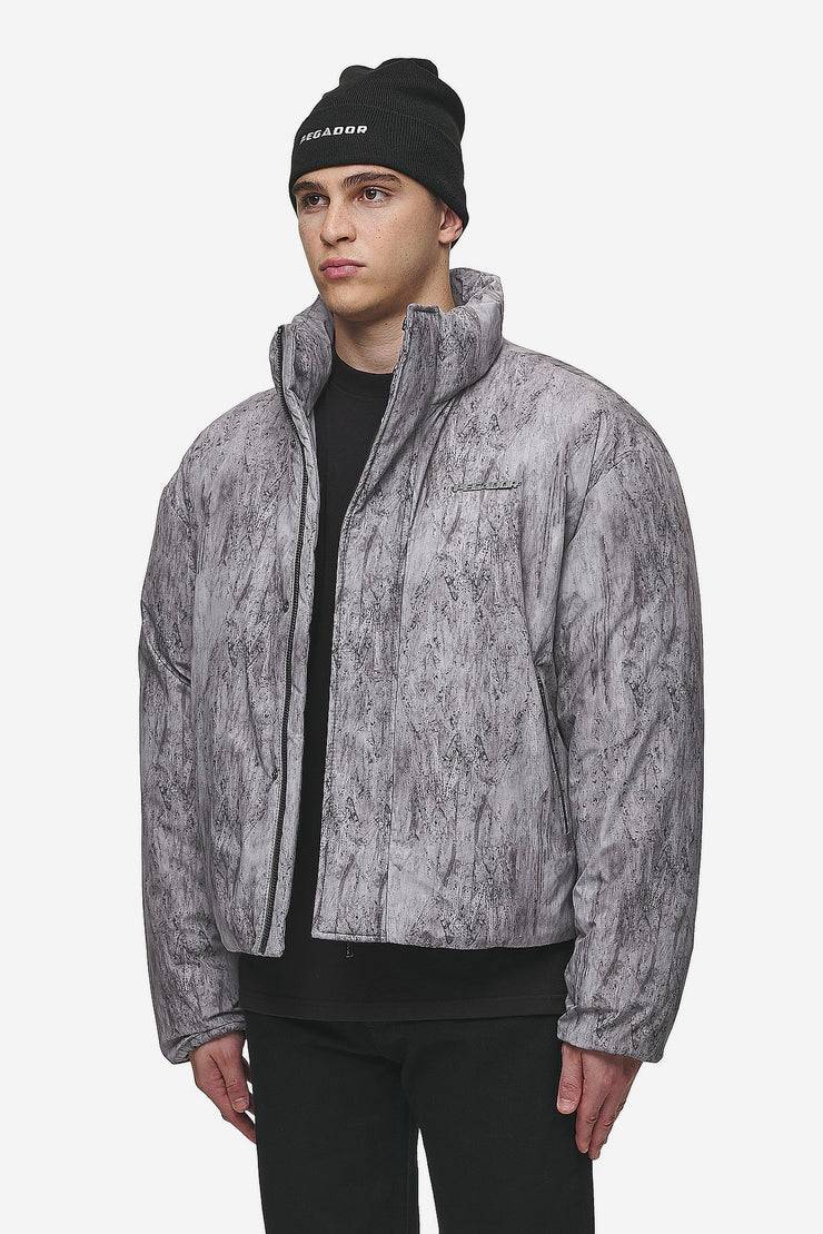Pegador Lavoy Ripstop Crushed Cropped Boxy Puffer Jacket Steel Grey JETZT KAUFEN