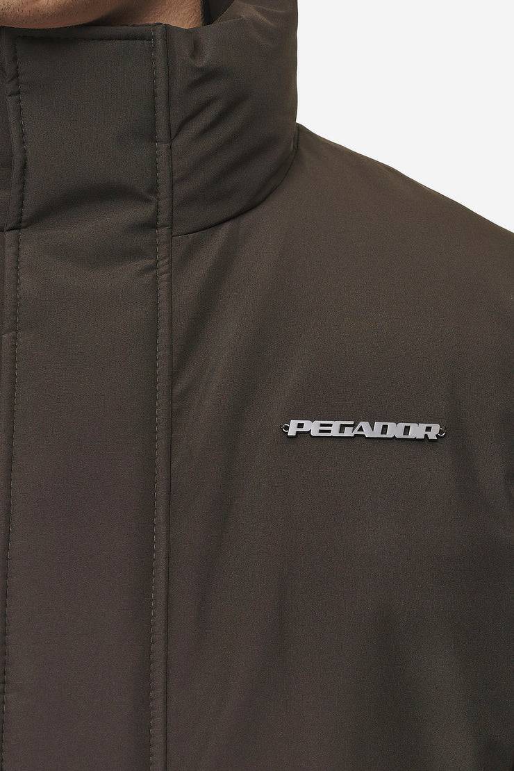 Pegador Lavoy Cropped Boxy Puffer Jacket Dark Brown Neueste Stile