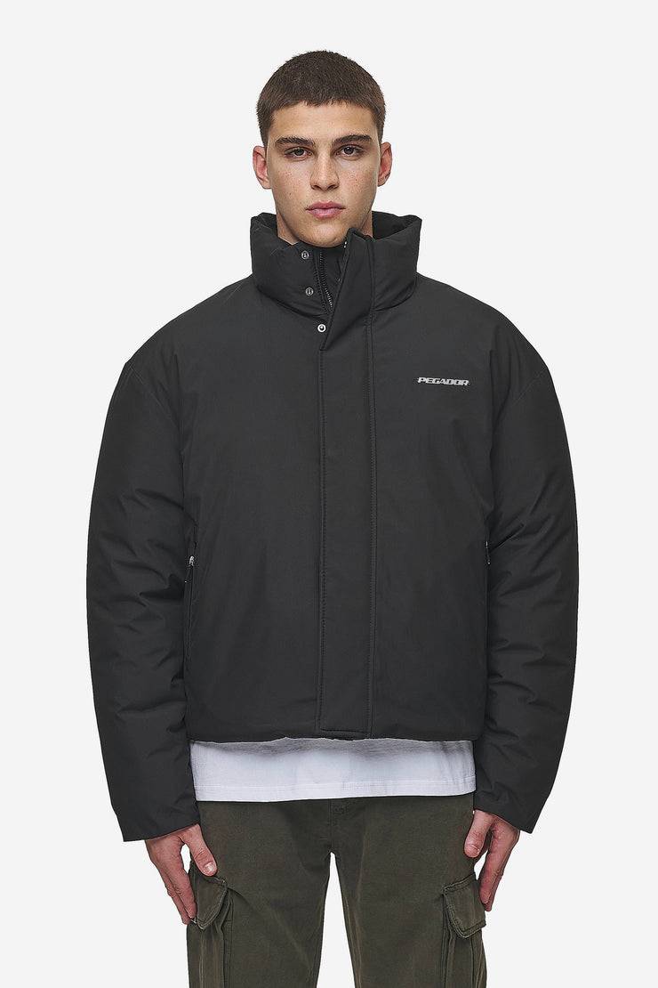 Pegador Lavoy Cropped Boxy Puffer Jacket Black Letzte 2 Tage