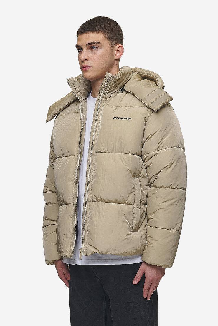 Pegador Marten Crushed Puffer Jacket Beige Bis zu 50% Rabatt