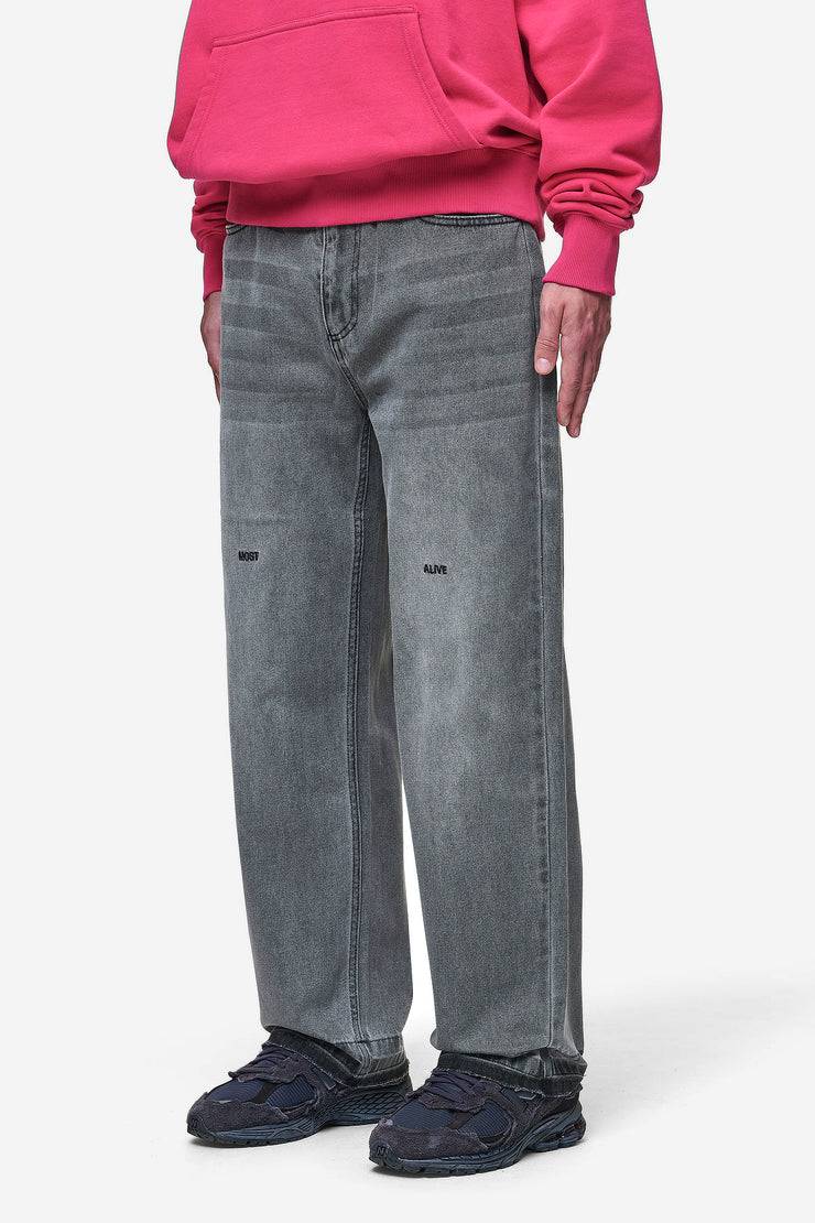 Pegador Barrow Wide Baggy Jeans Washed Anthracite Sonderangebot der Fabrik