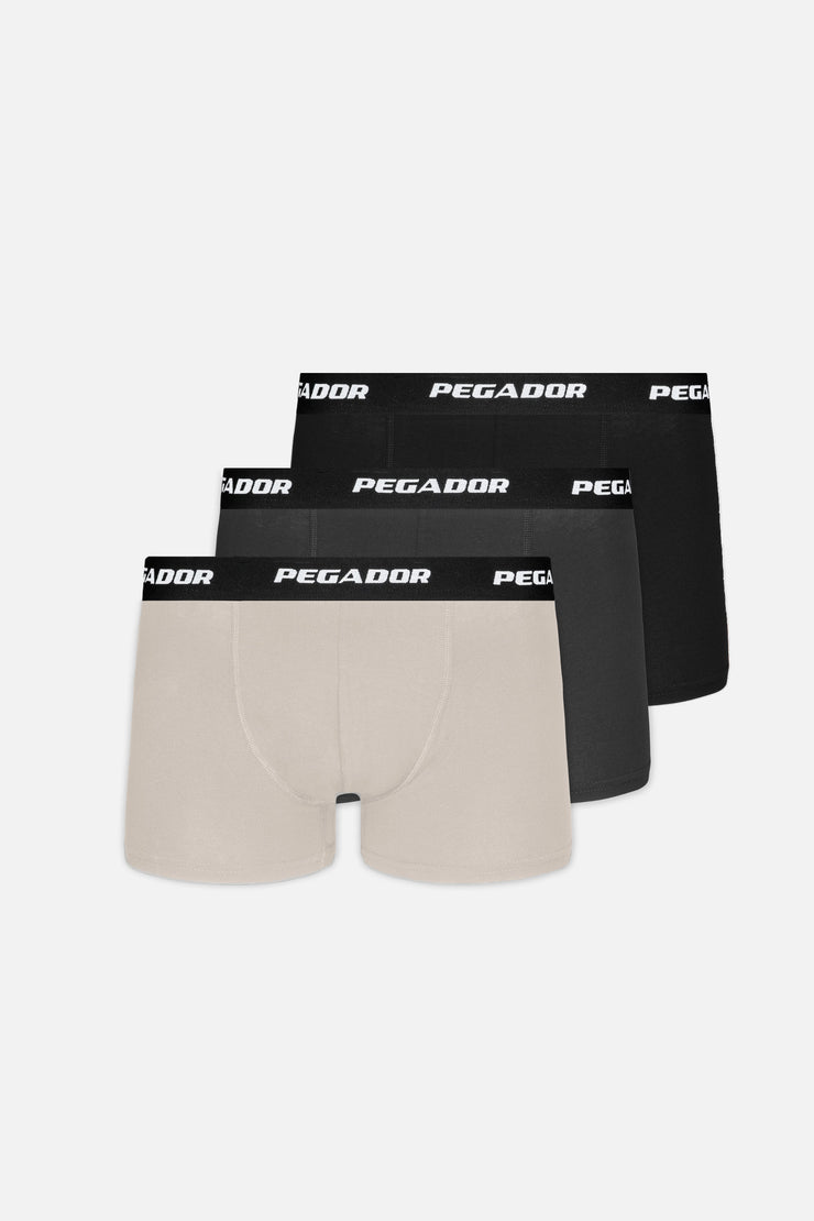 Pegador Tantun Boxershorts 3 Pack Light Beige Anthracite Black Online Shopping