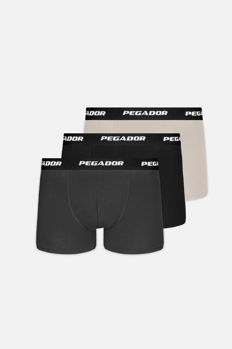 Pegador Tantun Boxershorts 3 Pack Light Beige Anthracite Black Online Shopping