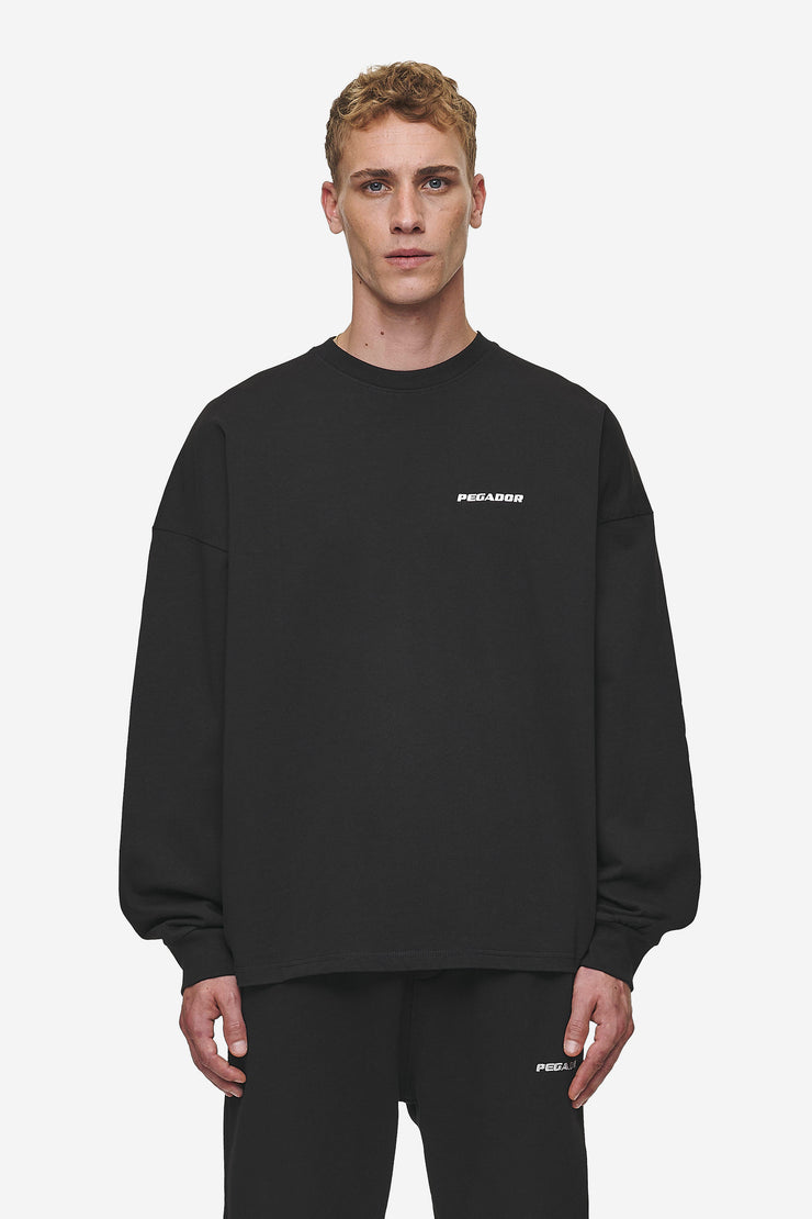 Pegador Rusk Logo Oversized Longsleeve Washed Black Exklusivangebot