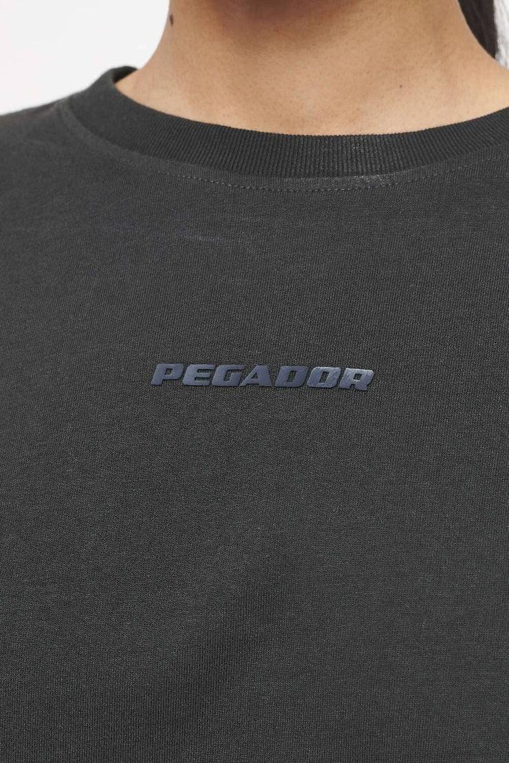 Pegador Layla Oversized Cropped Tee Vintage Washed Iron Grey Gum Top Angebot