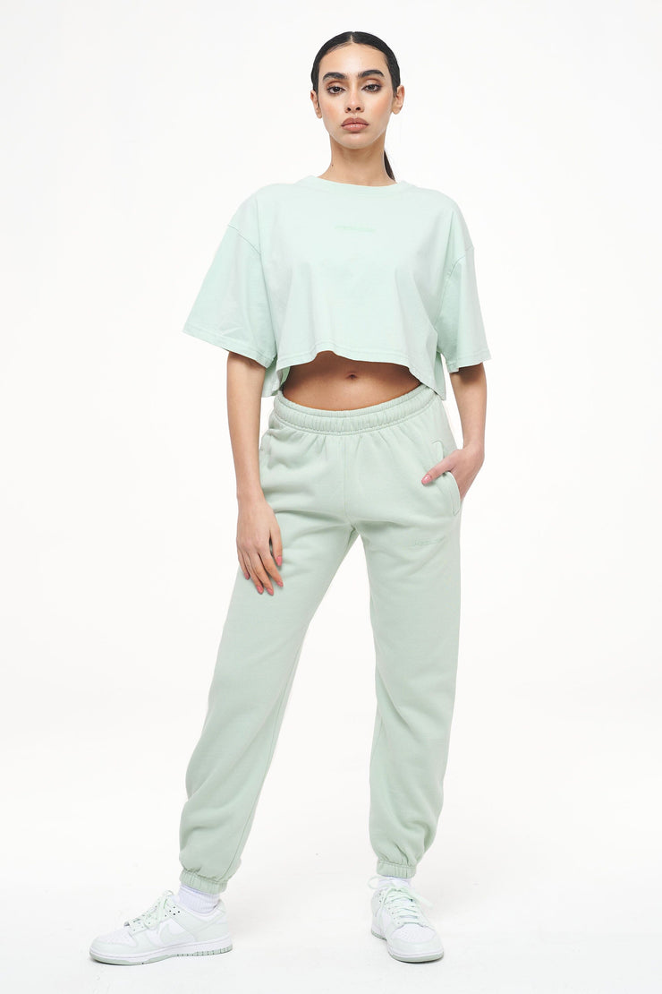 Pegador Grace High Waisted Sweat Pants Vintage Washed Milky Green Gum Exklusive Angebote