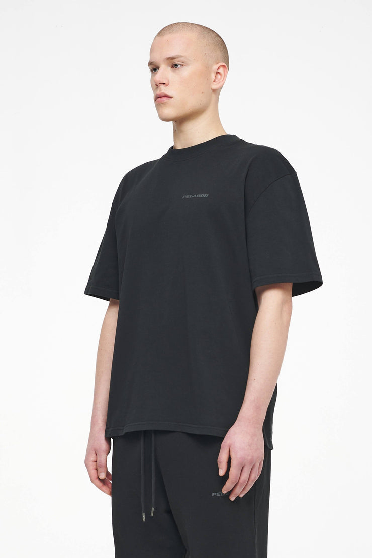 Pegador Logo Oversized Tee Vintage Washed Black Ink Gum Bestseller