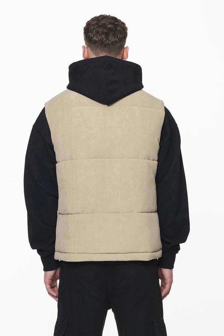 Pegador Bardon Cord Puffer Vest Sand Riesige Ersparnisse
