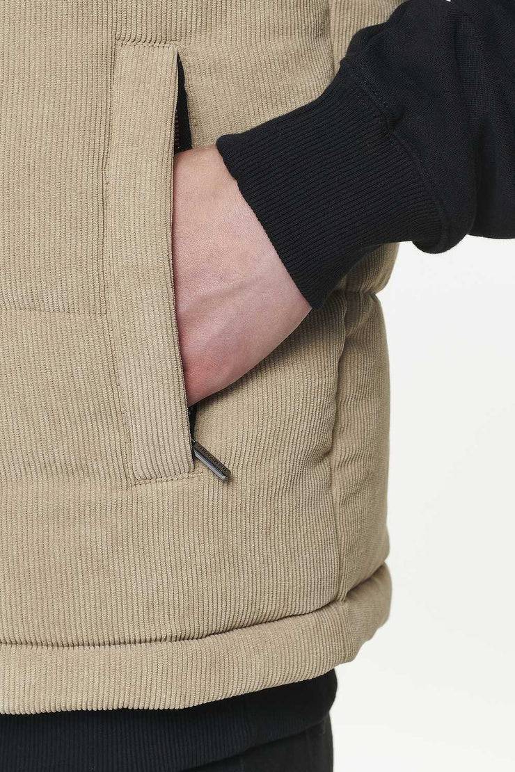 Pegador Bardon Cord Puffer Vest Sand Riesige Ersparnisse