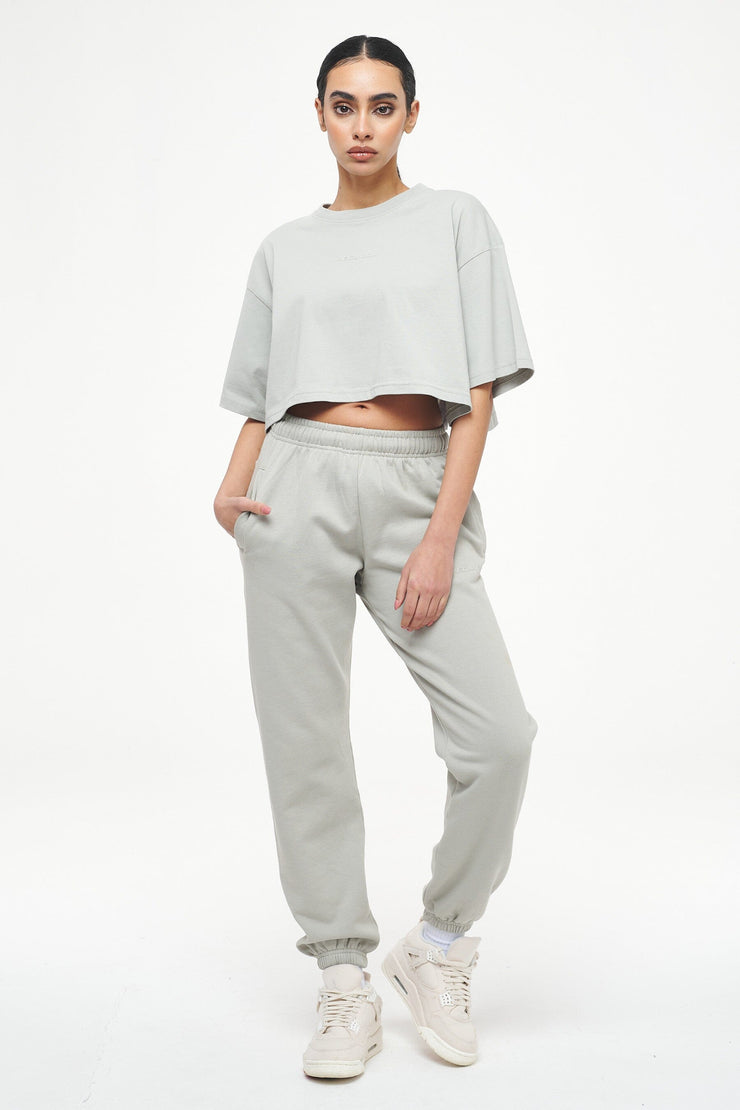 Pegador Layla Oversized Cropped Tee Vintage Washed Quiet Gray Gum Super Rabatt