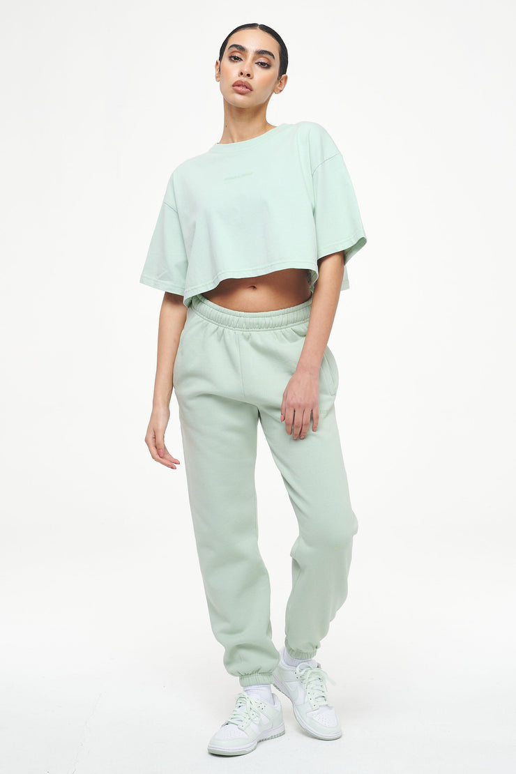 Pegador Layla Oversized Cropped Tee Vintage Washed Milky Green Gum Black Friday Preise
